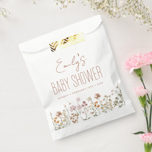 Terracotta Wildblume Boho Kinderdusche im Blut Geschenktütchen (Versiegelt)