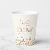 Terracotta Wildblume Boho Kinderdusche im Blut Pappbecher (Vorderseite)