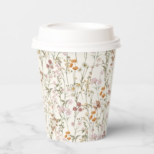 Terracotta Wildblume Boho Kinderdusche im Blut Pappbecher (Vorderseite)