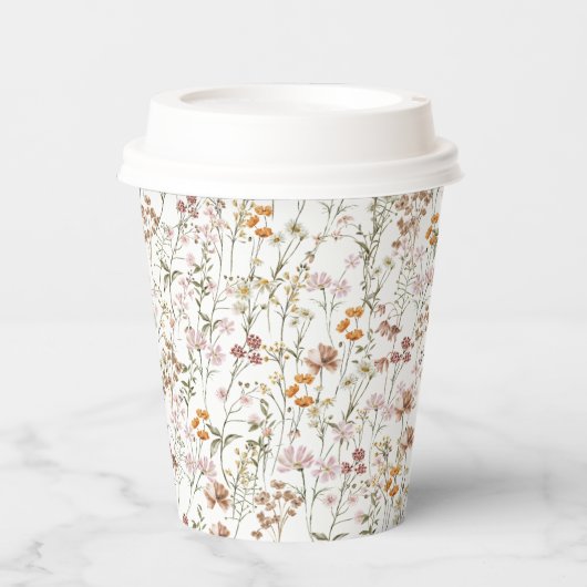 Terracotta Wildblume Boho Kinderdusche im Blut Pappbecher (Vorderseite)