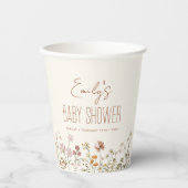 Terracotta Wildblume Boho Kinderdusche im Blut Pappbecher (Vorderseite)