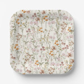 Terracotta Wildblume Boho Kinderdusche im Blut Pappteller (Vorderseite)