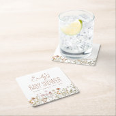 Terracotta Wildblume Boho Kinderdusche im Blut Rechteckiger Pappuntersetzer (Vor Ort)