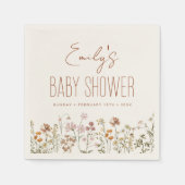 Terracotta Wildblume Boho Kinderdusche im Blut Serviette (Vorderseite)