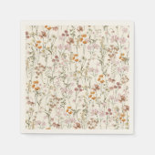 Terracotta Wildblume Boho Kinderdusche im Blut Serviette (Vorderseite)