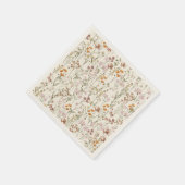 Terracotta Wildblume Boho Kinderdusche im Blut Serviette (Ecke)