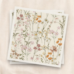 Terracotta Wildblume Boho Kinderdusche im Blut Serviette