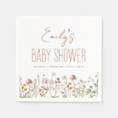 Terracotta Wildblume Boho Kinderdusche im Blut Serviette (Vorderseite)