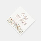 Terracotta Wildblume Boho Kinderdusche im Blut Serviette (Ecke)