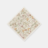 Terracotta Wildblume Boho Kinderdusche im Blut Serviette (Ecke)