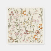 Terracotta Wildblume Boho Kinderdusche im Blut Serviette (Vorderseite)