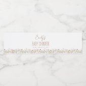 Terracotta Wildblume Boho Kinderdusche im Blut Wasserflaschenetikett (Einzelnes Label)