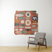 Terracotta Wildblume Boho Rustikale Ekleca Wandteppich (Beispiel (Horizontal))