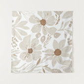 Terracotta Wildblume Boho Rustikale Ekleca Wandteppich (Vorderseite (Horizontal))