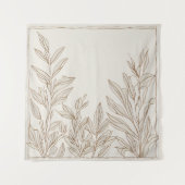 Terracotta Wildblume Boho Rustikale Ekleca Wandteppich (Vorderseite)