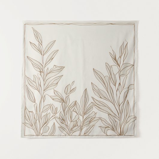 Terracotta Wildblume Boho Rustikale Ekleca Wandteppich (Vorderseite)