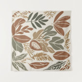 Terracotta Wildblume Boho Rustikale Ekleca Wandteppich (Vorderseite (Horizontal))