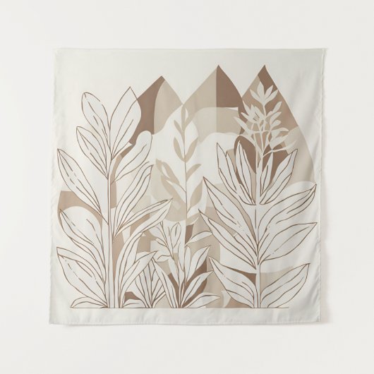 Terracotta Wildblume Boho Rustikale Ekleca Wandteppich (Vorderseite)