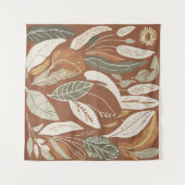 Terracotta Wildblume Boho Rustikale Ekleca Wandteppich (Vorderseite (Horizontal))