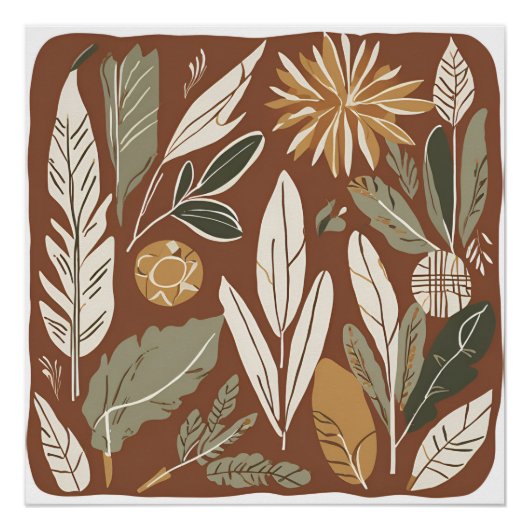 Terracotta Wildblume Boho Rustikale Frische Pasta  Poster (Vorderseite)