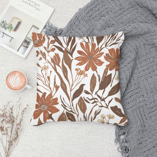 Terracotta Wildblume Boho Rustikale Frühlingsakzen Kissen