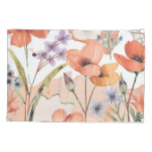 Terracotta-Wildblume Boho Rustikales Schlafzimmerd Kissenbezug (Rückseite)