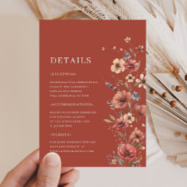 Terracotta Wildblume Boho Wedding Card Begleitkarte