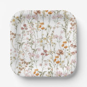 Terracotta Wildblume Boho Wedding im Blumengarten Pappteller (Vorderseite)