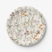 Terracotta Wildblume Boho Wedding im Blumengarten Pappteller (Vorderseite)