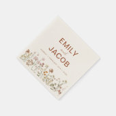 Terracotta Wildblume Boho Wedding in Bloom Serviette (Ecke)