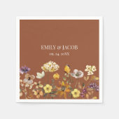 Terracotta Wildblume Boho Wedding Napkins Serviette (Vorderseite)