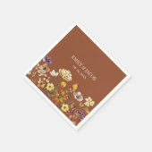 Terracotta Wildblume Boho Wedding Napkins Serviette (Ecke)