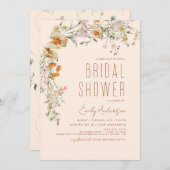 Terracotta Wildblume Brautparty Boho Einladung (Vorne/Hinten)