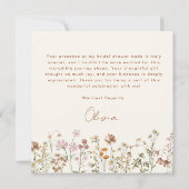 Terracotta Wildblume Brautparty Dankeskarte (Rückseite)