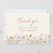 Terracotta Wildblume Brautparty Dankeskarte (Vorderseite)