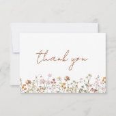 Terracotta Wildblume Brautparty Dankeskarte (Vorderseite)