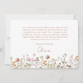 Terracotta Wildblume Brautparty Dankeskarte (Rückseite)
