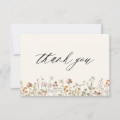 Terracotta Wildblume Brautparty Dankeskarte (Vorderseite)