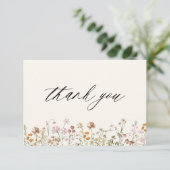 Terracotta Wildblume Brautparty Dankeskarte (Stehend Vorderseite)