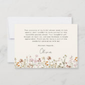 Terracotta Wildblume Brautparty Dankeskarte (Rückseite)