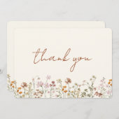 Terracotta Wildblume Brautparty Dankeskarte (Vorne/Hinten)