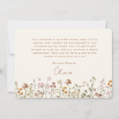 Terracotta Wildblume Brautparty Dankeskarte (Rückseite)