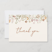Terracotta Wildblume Brautparty Dankeskarte (Vorderseite)