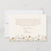 Terracotta Wildblume Brautparty Dankeskarte (Rückseite)