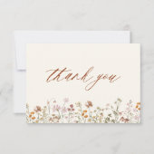 Terracotta Wildblume Brautparty Dankeskarte (Vorderseite)