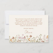 Terracotta Wildblume Brautparty Dankeskarte (Rückseite)