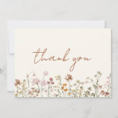 Terracotta Wildblume Brautparty Dankeskarte (Vorderseite)