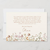 Terracotta Wildblume Brautparty Dankeskarte (Rückseite)