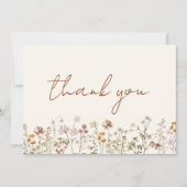 Terracotta Wildblume Brautparty Dankeskarte (Vorderseite)