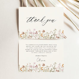 Terracotta Wildblume Brautparty Dankeskarte